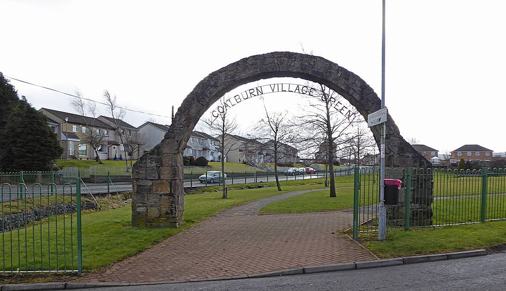 Shoulderigg Road - entrance to Coalburn Village Green. March 2016